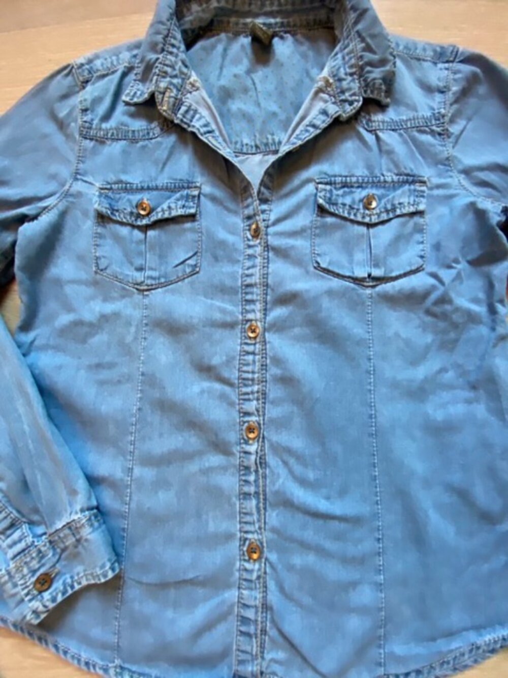 Zara Girls, light soft denim western shirt, size: 11-12 yrs old